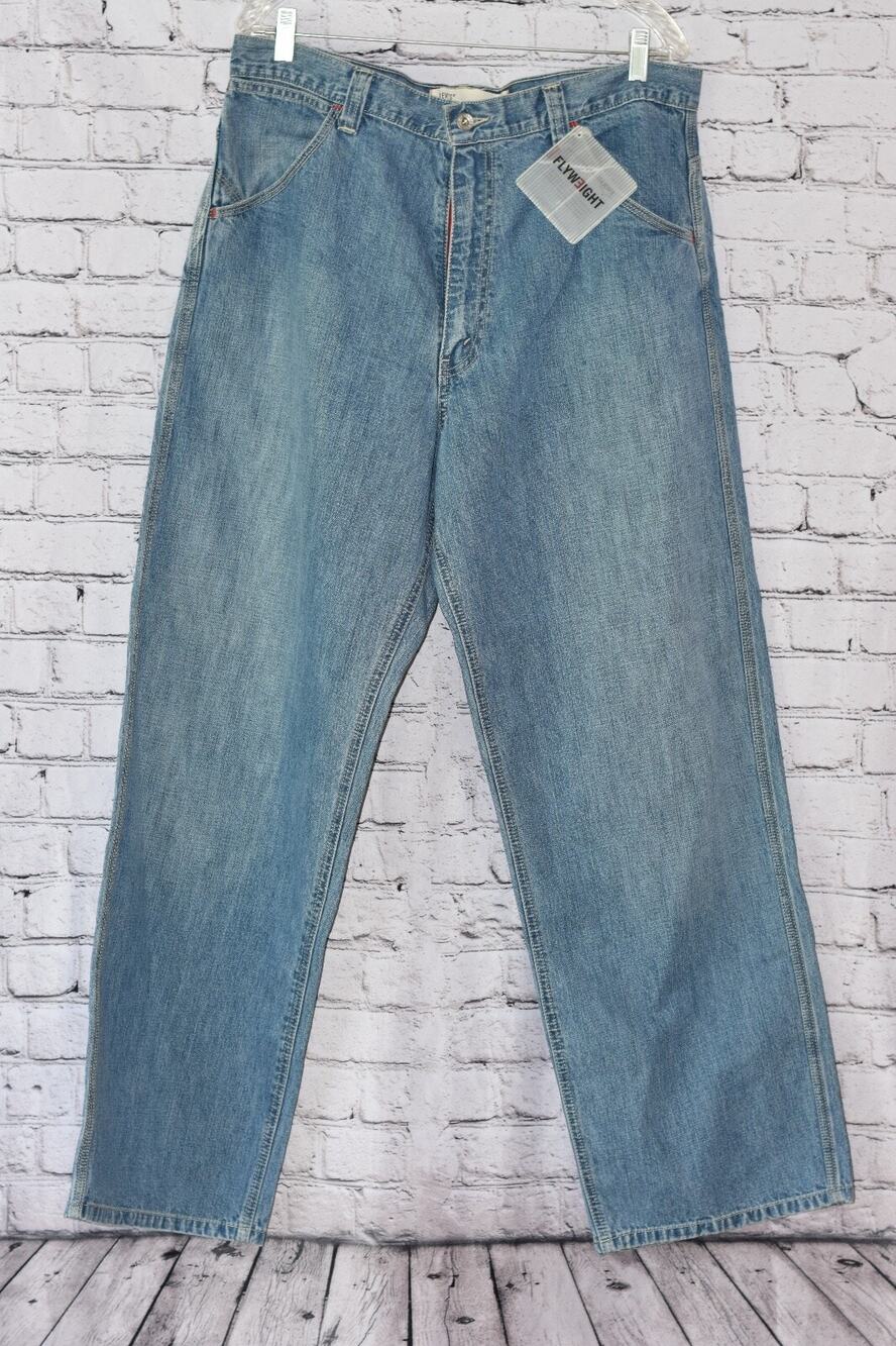 Y2K Levi's Flyweight Skater Loose Fit Baggy Wide Leg Blue Denim Jean Pants 36x32